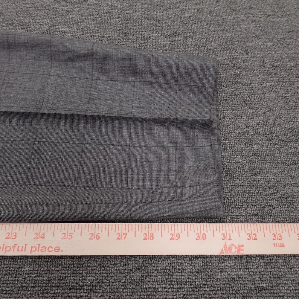Joseph Abboud Suit Mens 44L Gray Plaid Wool 2 Button 2 Piece 38x31 Pants